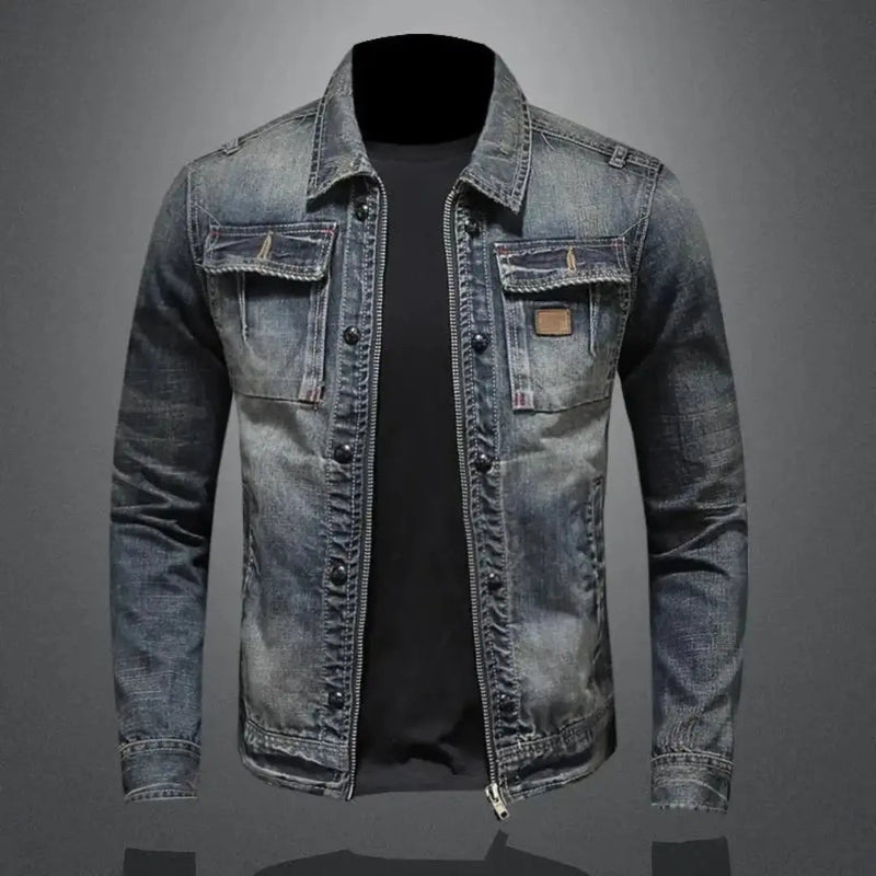 Men's washed denim jacket in washed grey