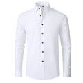 White men's slim fit stretch shirt – front view