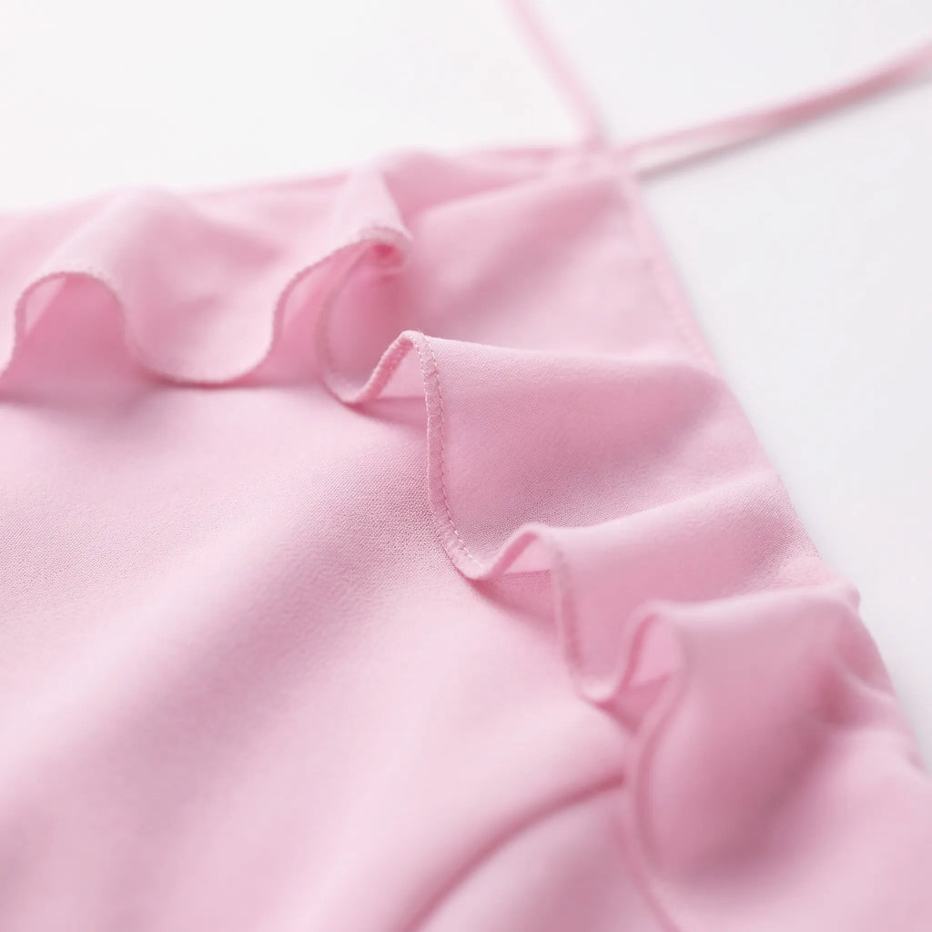 Rosalina - Halter Neck Pink Maxi Dress