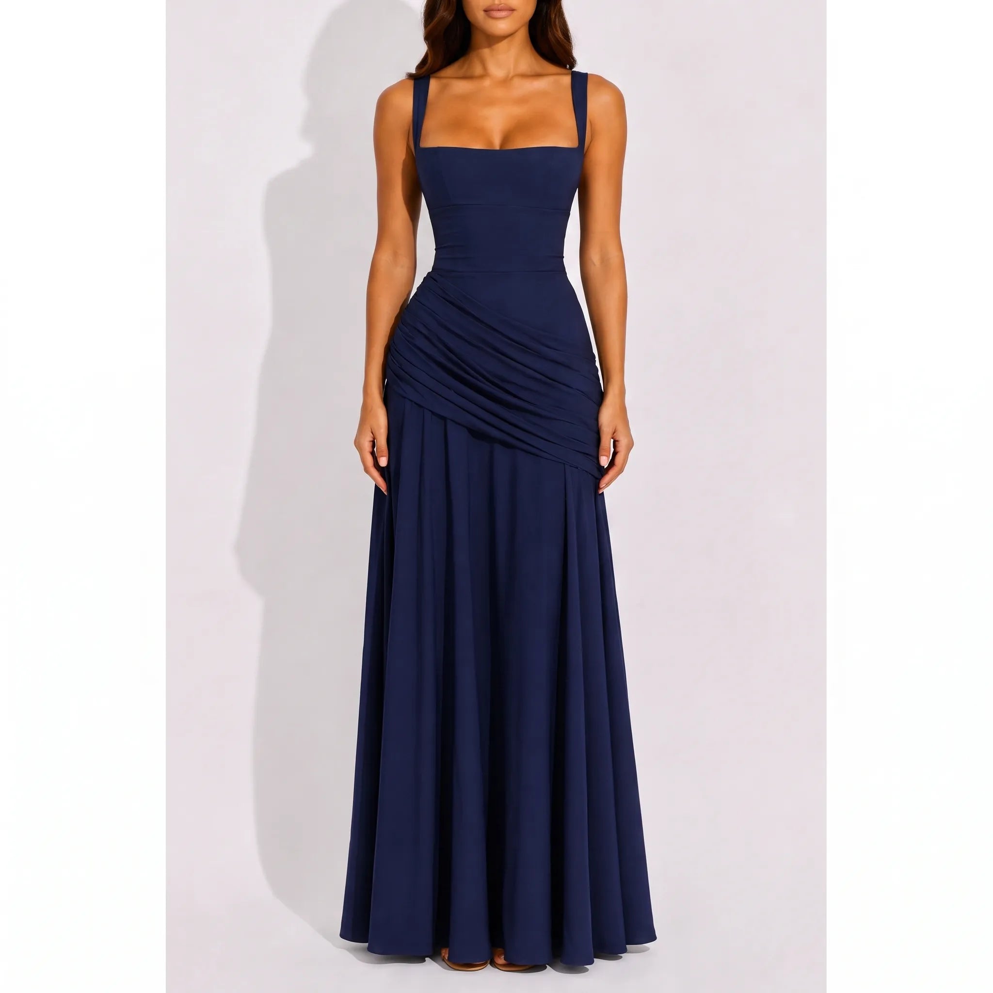 Solara - Formal Ruched Maxi Dress