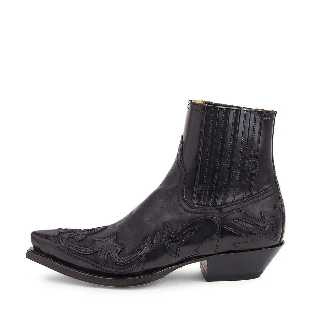 Western Ankle Boots with Decorative Stitching