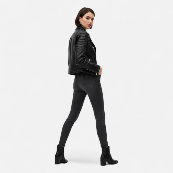 Women's Biker Jacket for Autumn Winter Styling