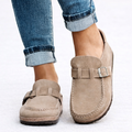 Women's Buckle Loafers with Moc Toe Slip-On Style