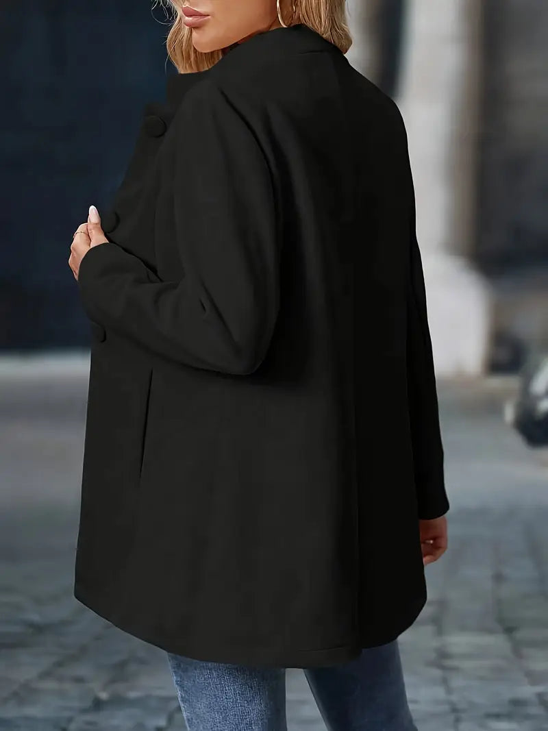 Women's Button Front Long Blazer for Autumn Winter