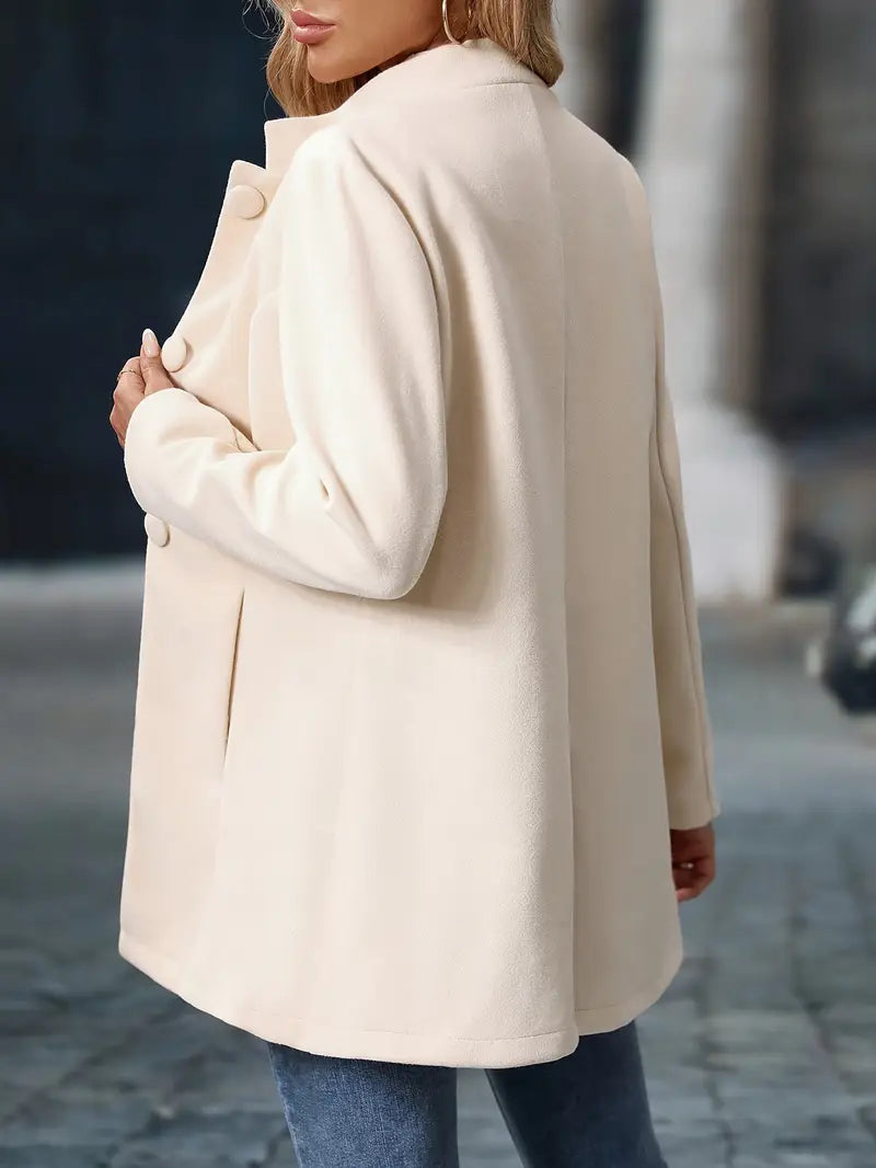 Women's Button Front Long Blazer for Autumn Winter