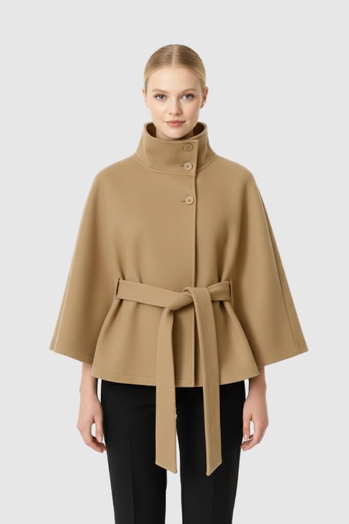 Women's Cape Coat for Autumn Winter Everyday Wear