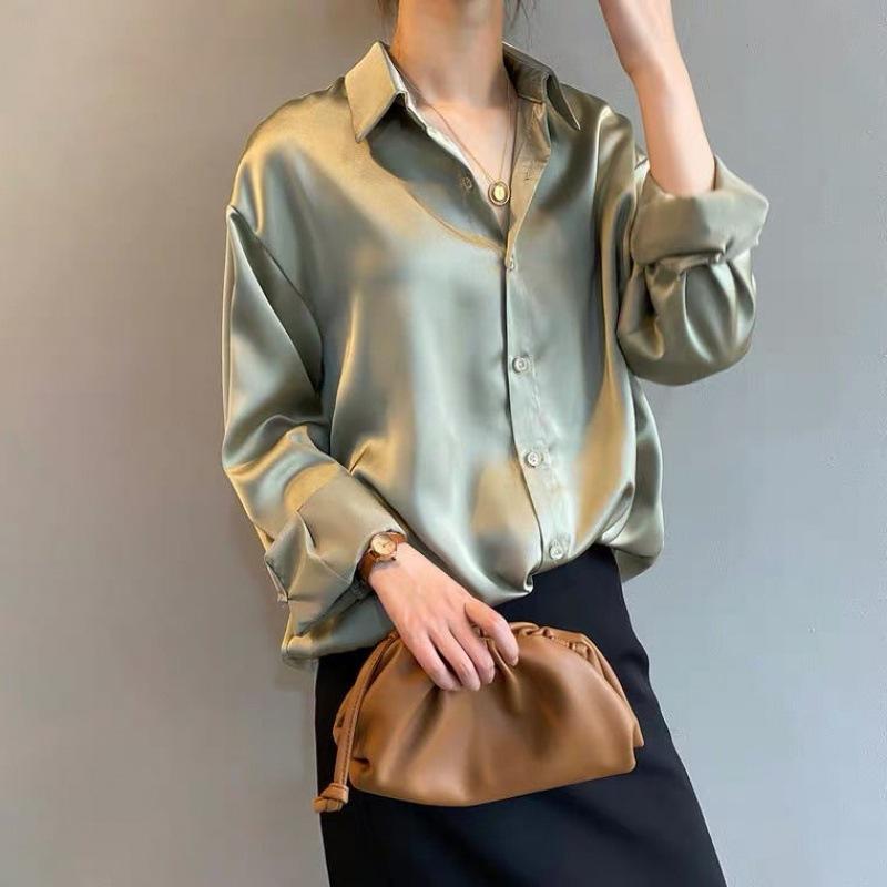 Women's Collared Blouse for Spring Autumn Everyday Wear