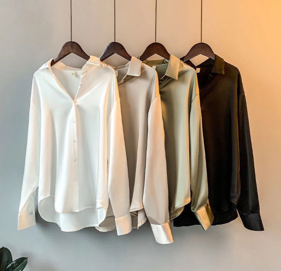 Women's Collared Blouse for Spring Autumn Everyday Wear