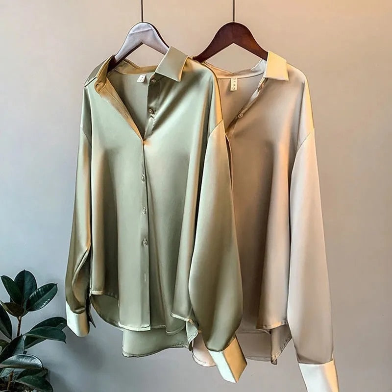 Women's Collared Blouse for Spring Autumn Everyday Wear