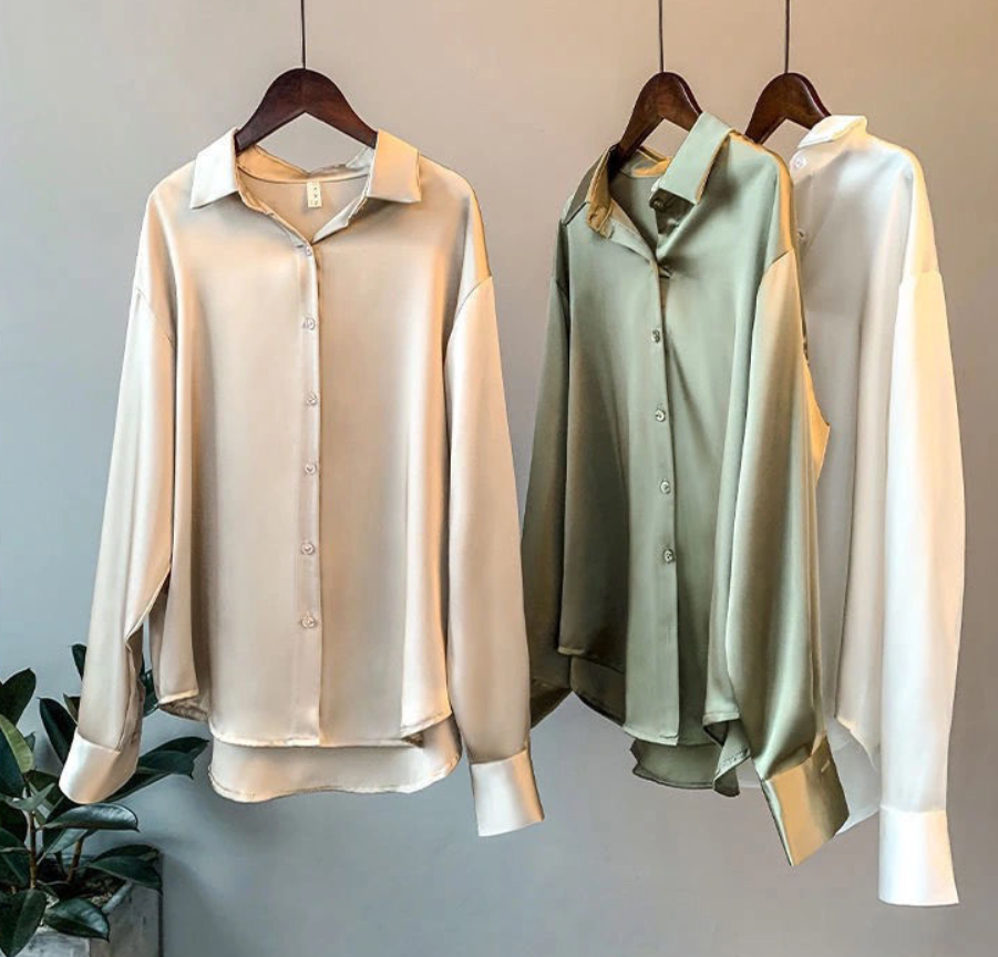 Women's Collared Blouse for Spring Autumn Everyday Wear