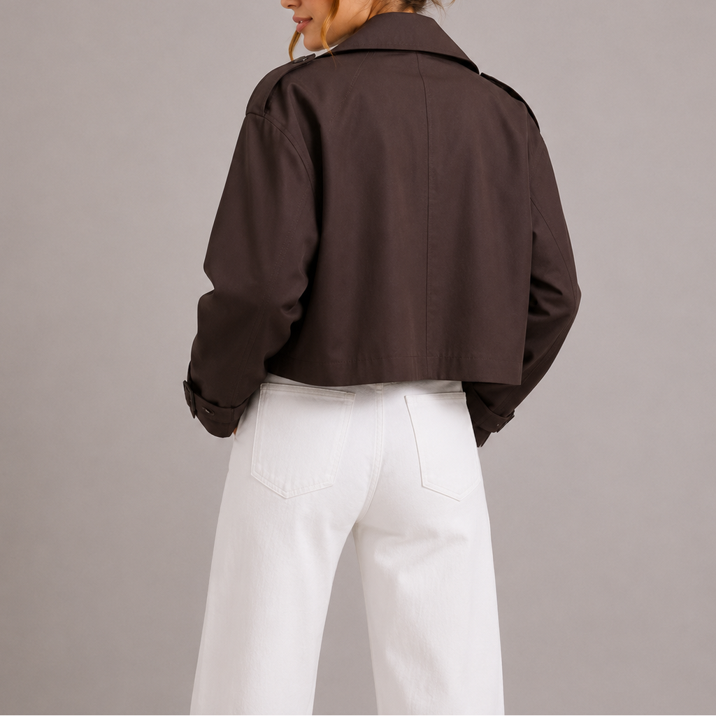 Women's Cropped Structured Jacket for Spring Autumn Days