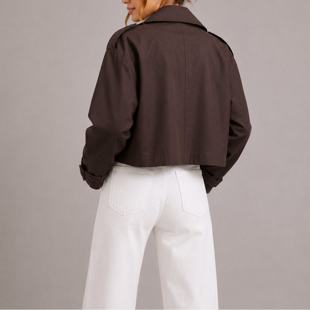 Women's Cropped Structured Jacket for Spring Autumn Days