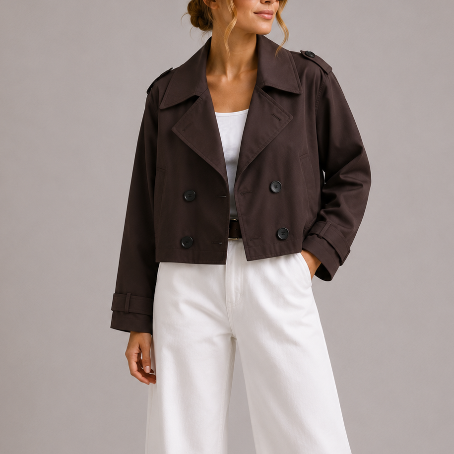 Women's Cropped Structured Jacket for Spring Autumn Days