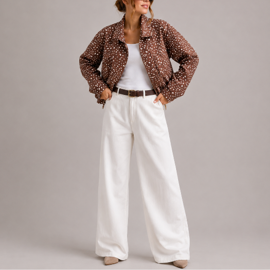 Women's Cropped Utility Jacket for Spring Autumn Days
