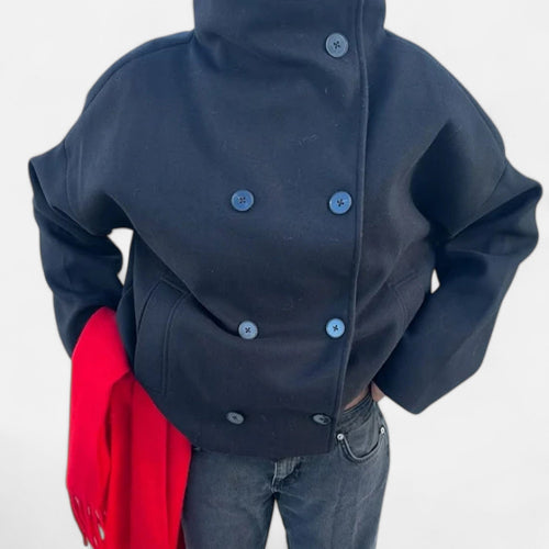 Women's Double Breasted Coat for Autumn Winter Wear