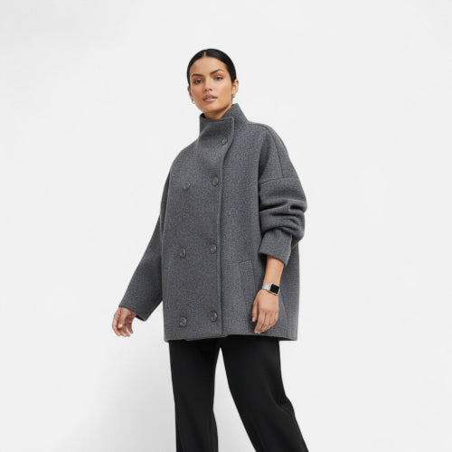 Women's Double Breasted Coat for Autumn Winter Wear