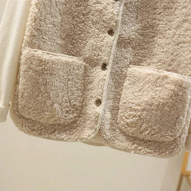 Women's Fleece Vest with Button Front Pockets Autumn