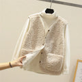 Women's Fleece Vest with Pockets for Autumn Winter