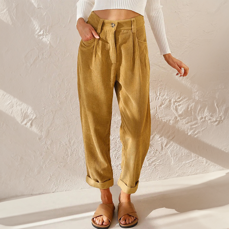 Women's High Waisted Trousers for Autumn Winter Wear