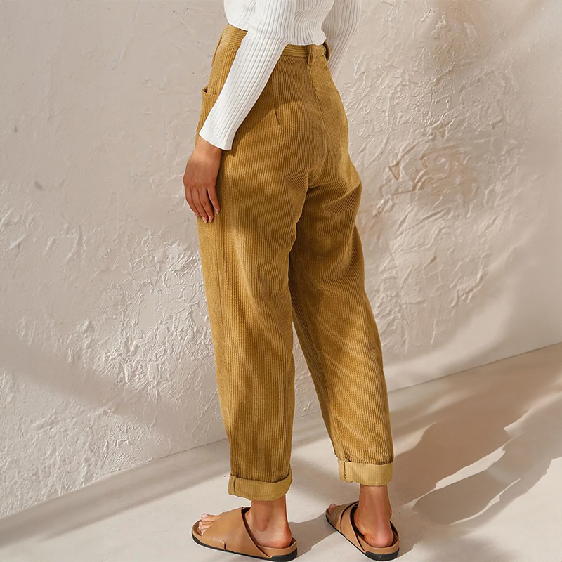 Women's High Waisted Trousers for Autumn Winter Wear