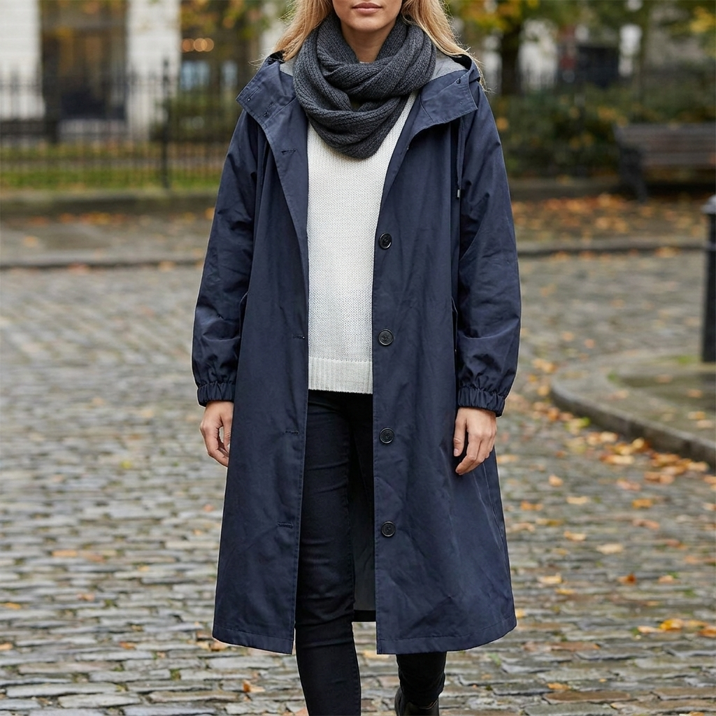 Women's Hooded Coat for Autumn and Outdoor Wear