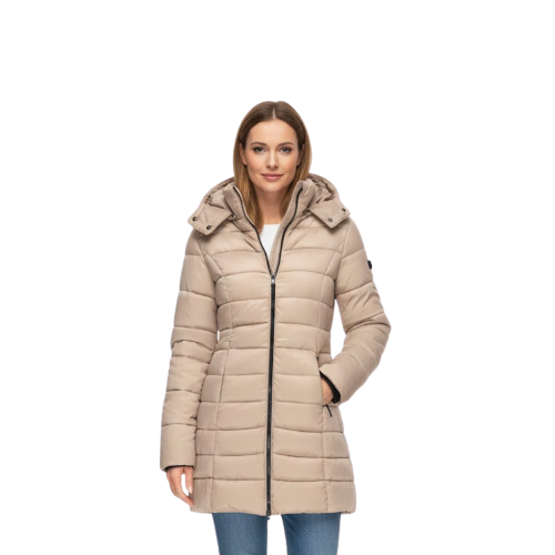 Women's Hooded Long Coat for Winter Days