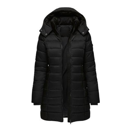 Women's Hooded Long Coat for Winter Days