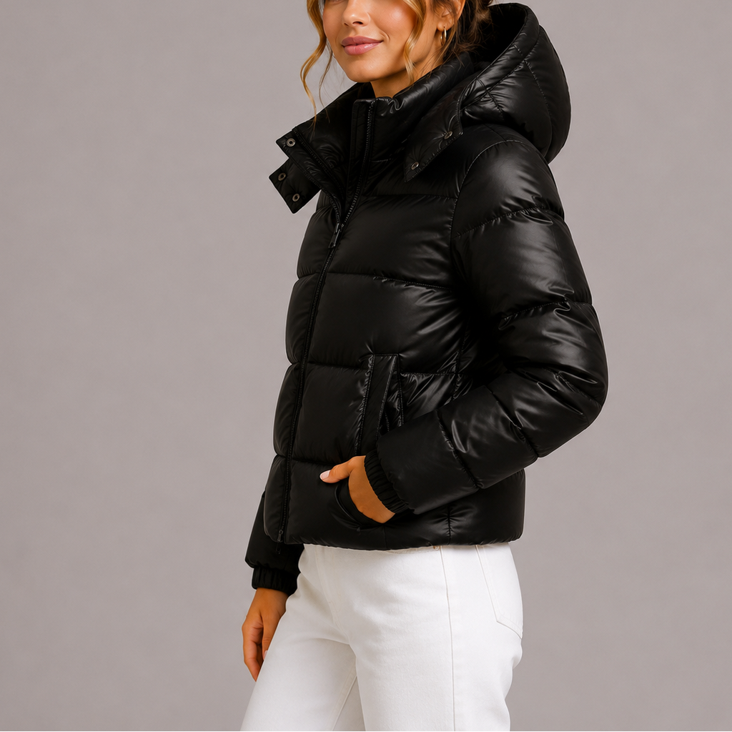 Women's Hooded Puffer Jacket for Autumn Winter Wear
