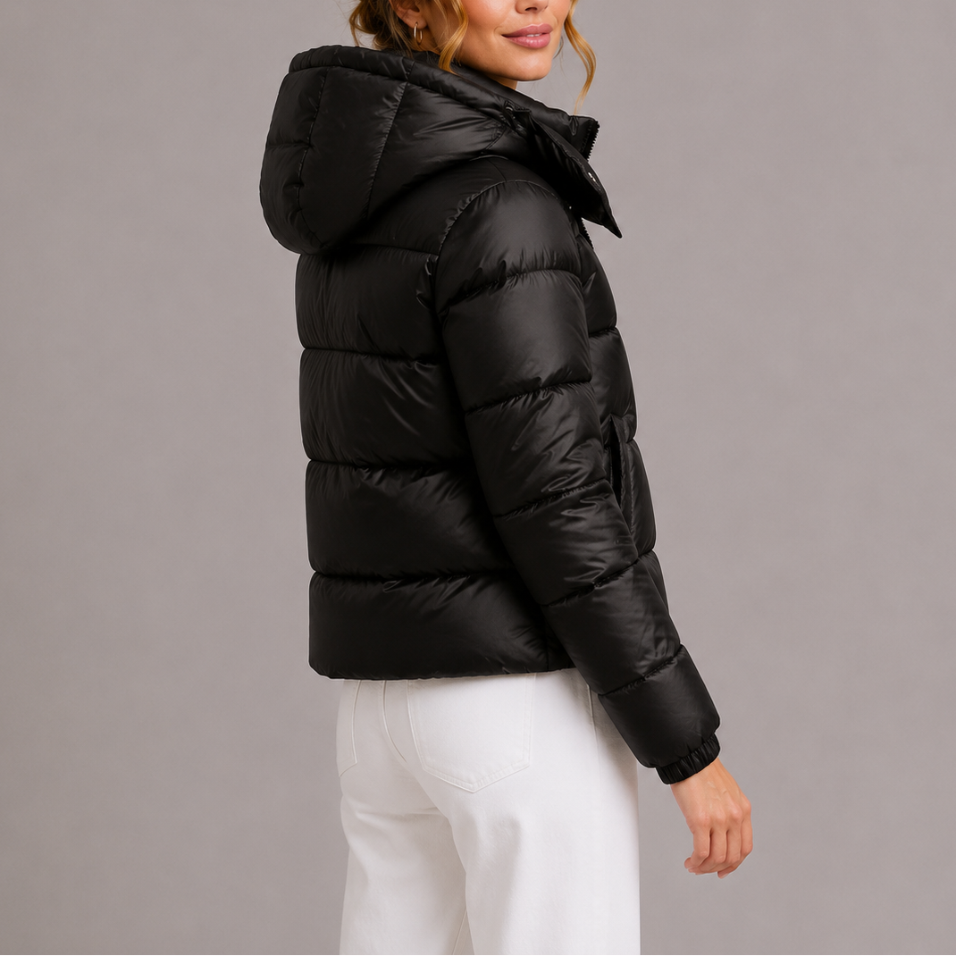 Women's Hooded Puffer Jacket for Autumn Winter Wear