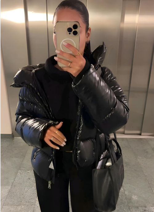 Women's Hooded Puffer Jacket for Autumn Winter Wear