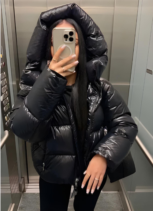 Women's Hooded Puffer Jacket for Autumn Winter Wear
