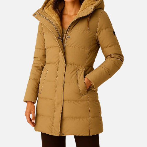 Women's Hooded Puffer Jacket for Autumn Winter Wear