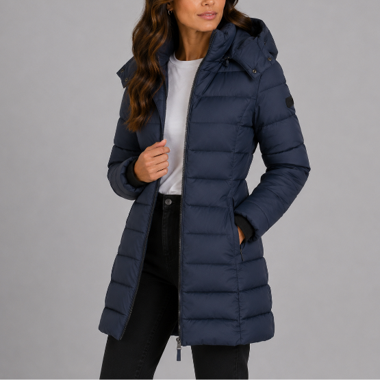 Women's Hooded Puffer Jacket for Cooler Autumn Winter Days