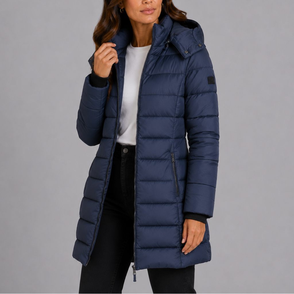 Women's Hooded Puffer Jacket for Cooler Autumn Winter Days
