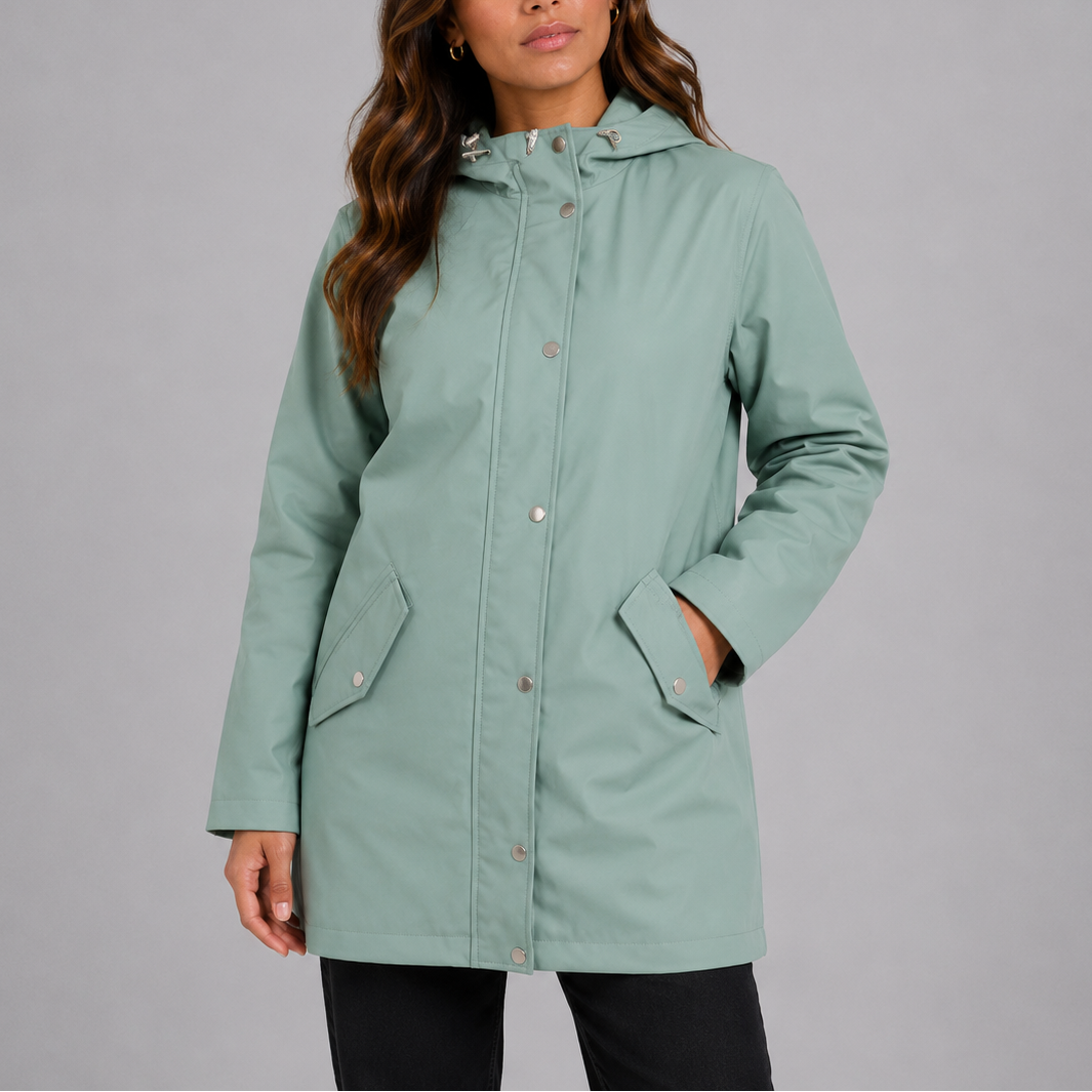 Women's Hooded Snap Front Jacket for Everyday Wear