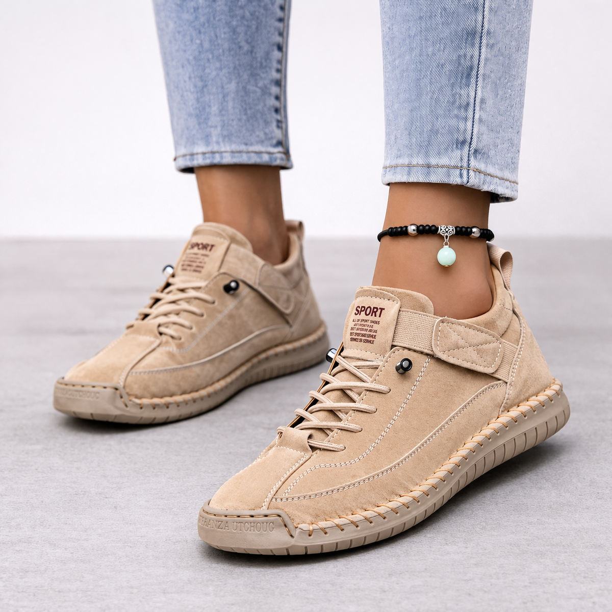 Women's Lace-Up Sneakers with Raised Sole Everyday Wear