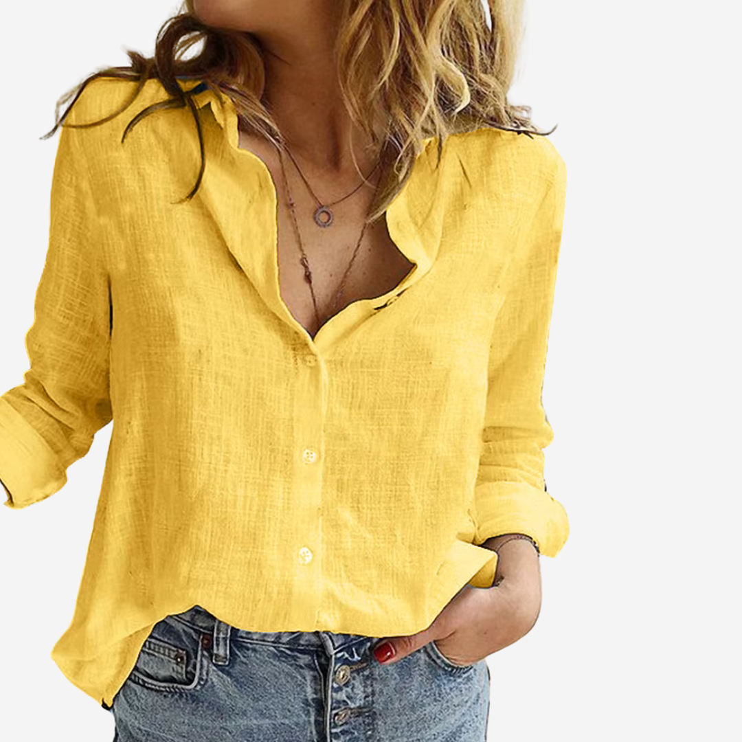 Women's Linen Blouse with Linen Blend Elegant