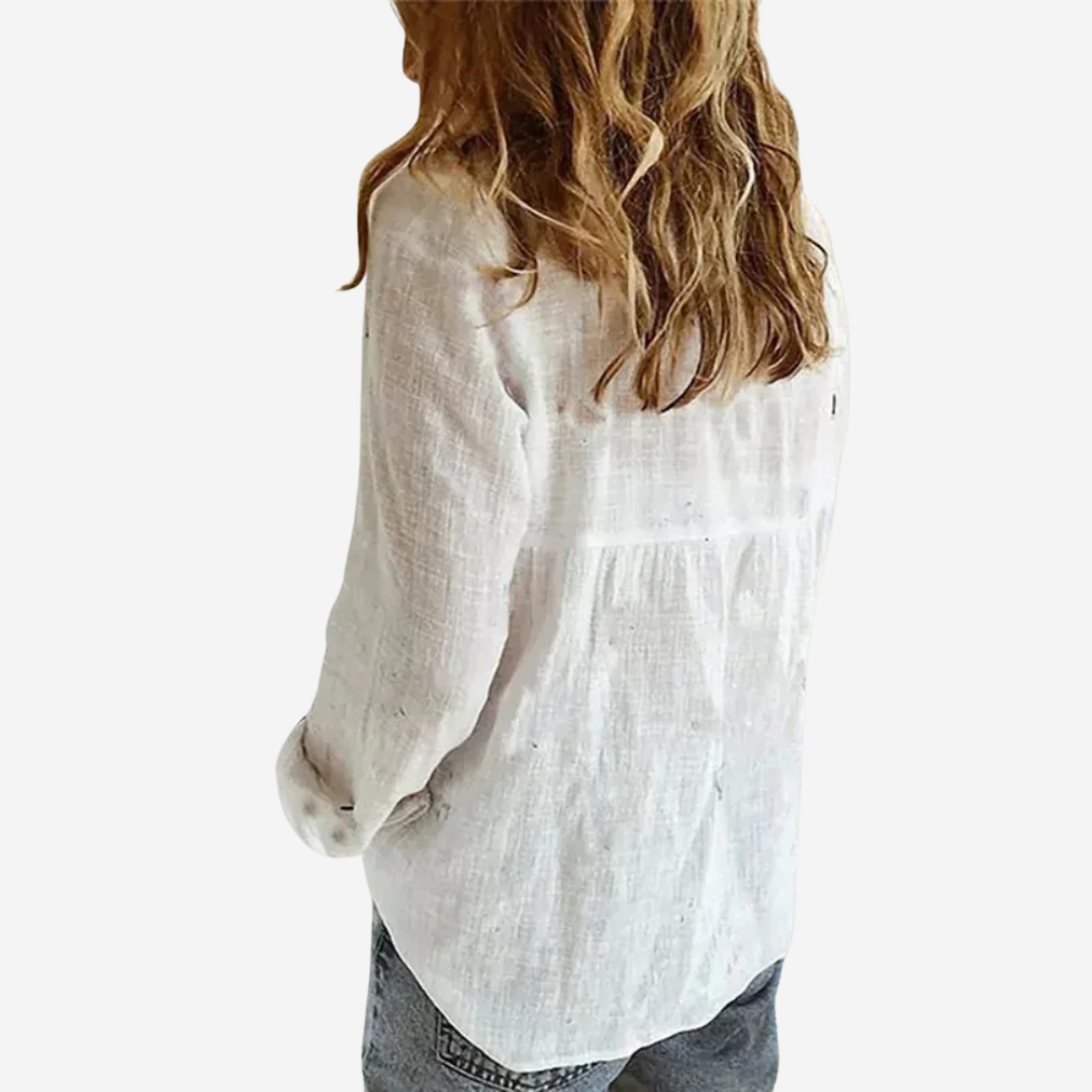 Women's Linen Blouse with Linen Blend Elegant