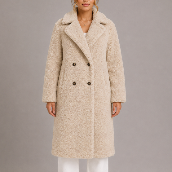 Women's Long Cozy Coat for Autumn Winter Days Ahead
