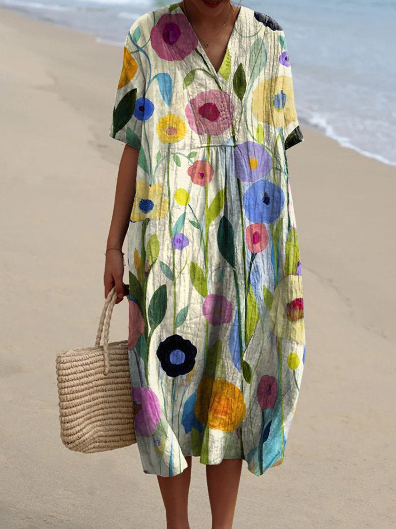 Women's Mid-Length Dress for Warm Season Occasions