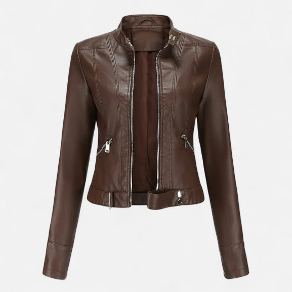 Women's Moto Jacket for Spring and Autumn Wear