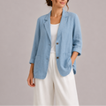 Women's Notched Lapel Blazer for Spring Office Wear