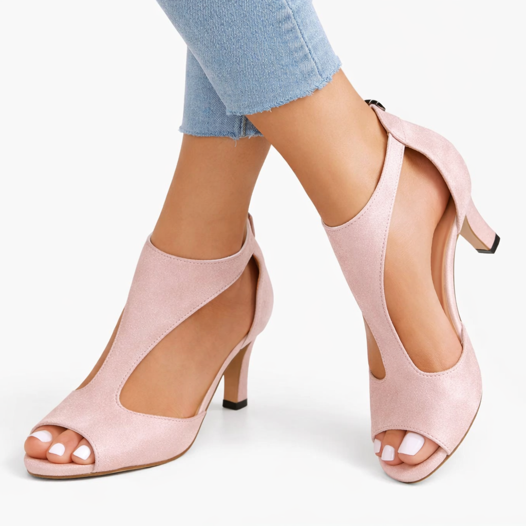 Women's Open Toe Heeled Sandals for Spring Occasions