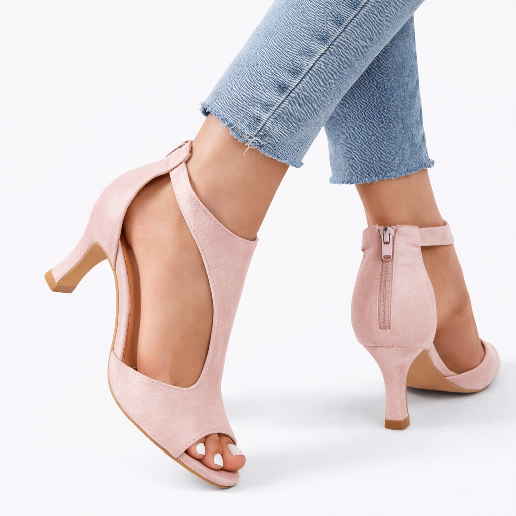 Women's Open Toe Heeled Sandals for Spring Occasions