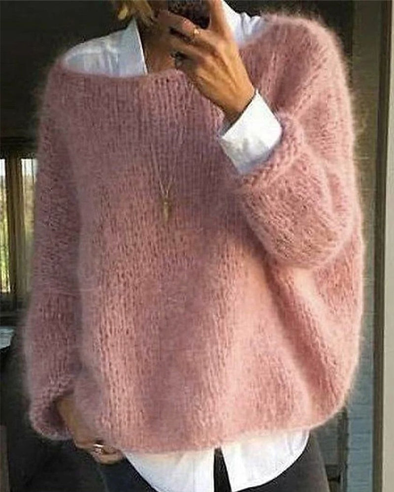 Women's Oversized Knit Sweater for Autumn Winter Wear