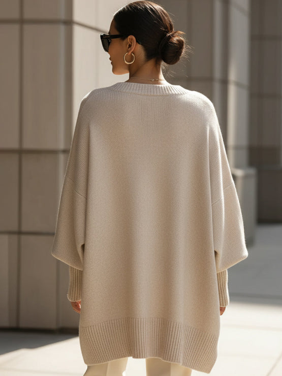 Women's Oversized Knit Sweater for Autumn Winter Wear