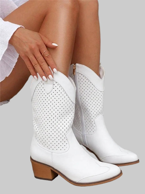 Women's Perforated Boots for Spring Outings