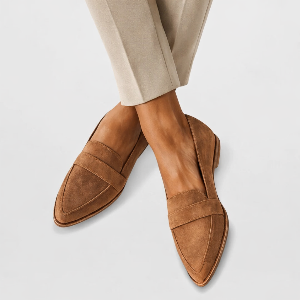 Women's Pointed Loafers with Classic Slip-On Office Style