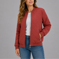 Women's Quilted Zip Front Bomber Jacket Everyday Wear