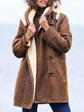 Women's Shearling Lined Coat for Autumn Winter Outings